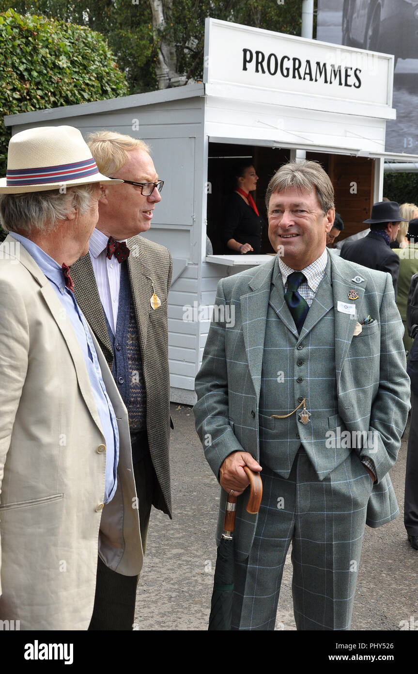 Alan Titchmarsh, TV gardener presenter, in period costume at the Goodwood Revival. Vintage suit. Period attire. Television personality Stock Photo