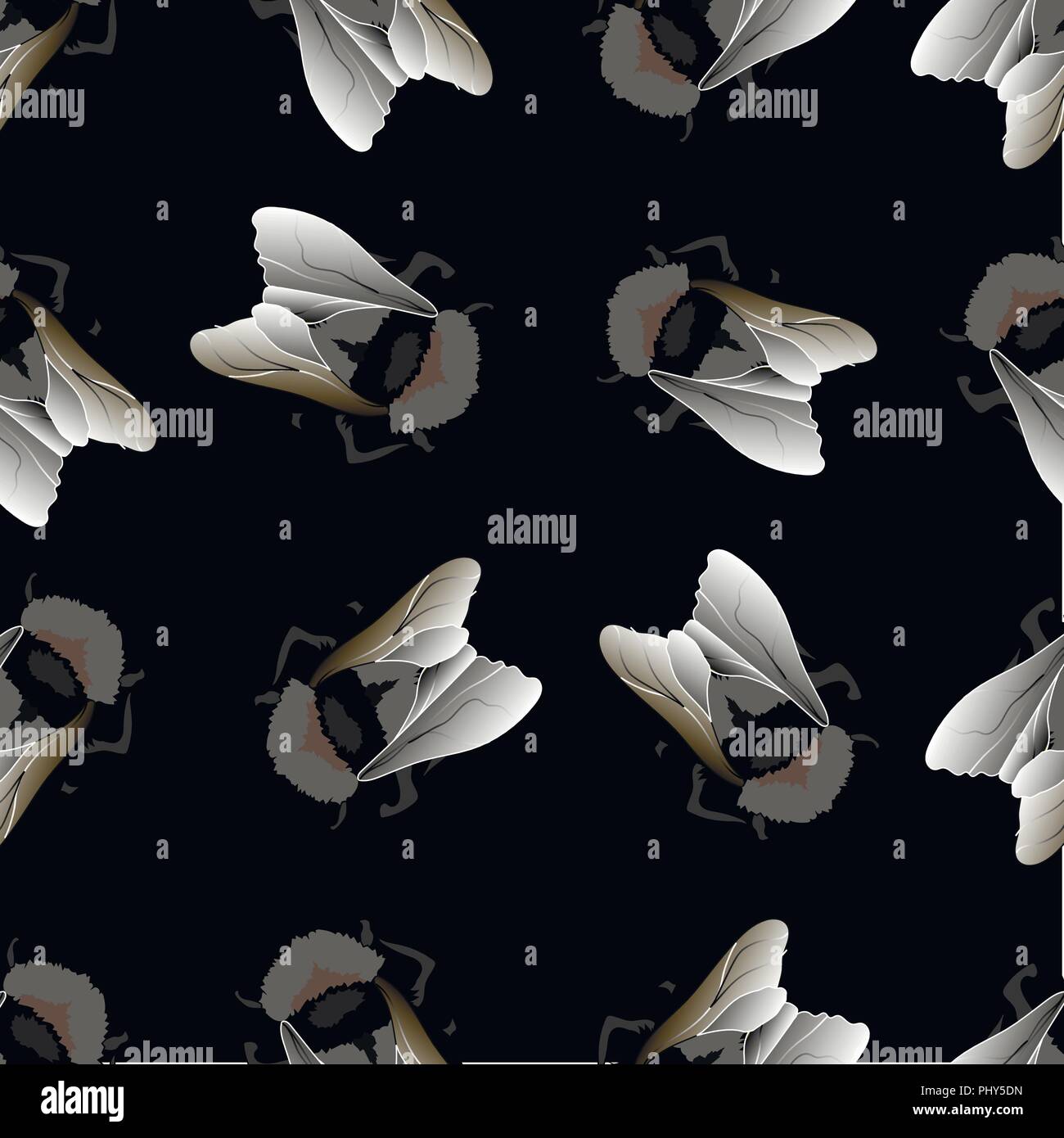 Bee pattern background. seamless pattern, funny bumblebees Stock Vector