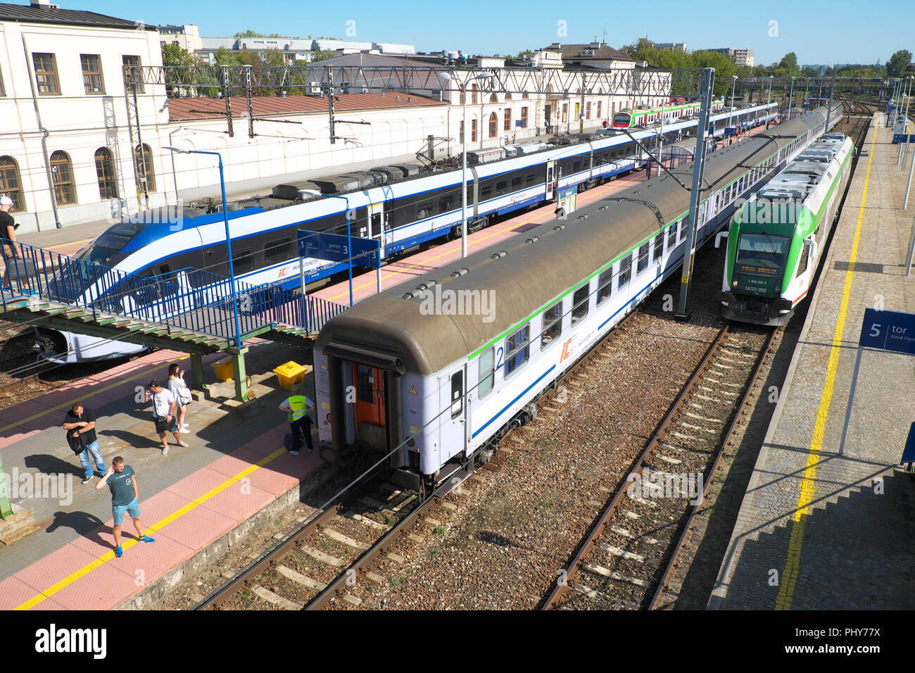 Bialystok Poland PKP Intercity trains at Bialystok train railway station Stock Photo