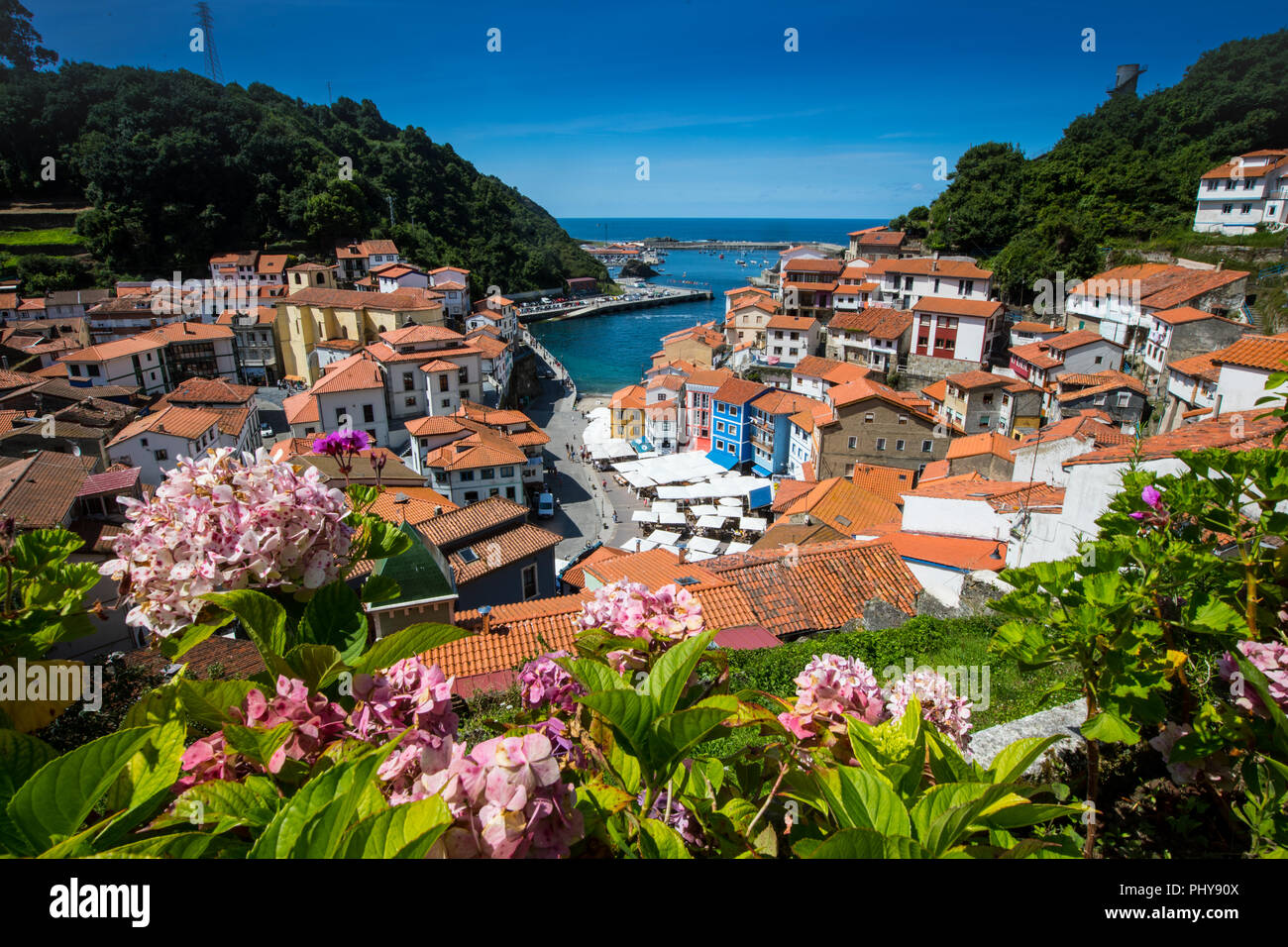 The fishing village of Cudillero in Asturias, North West Spain. Stock Photo