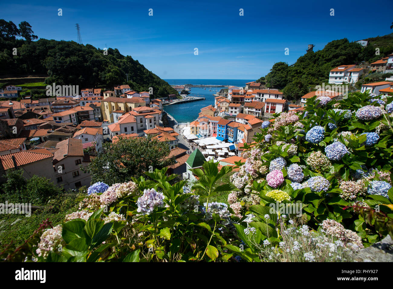 The fishing village of Cudillero in Asturias, North West Spain. Stock Photo