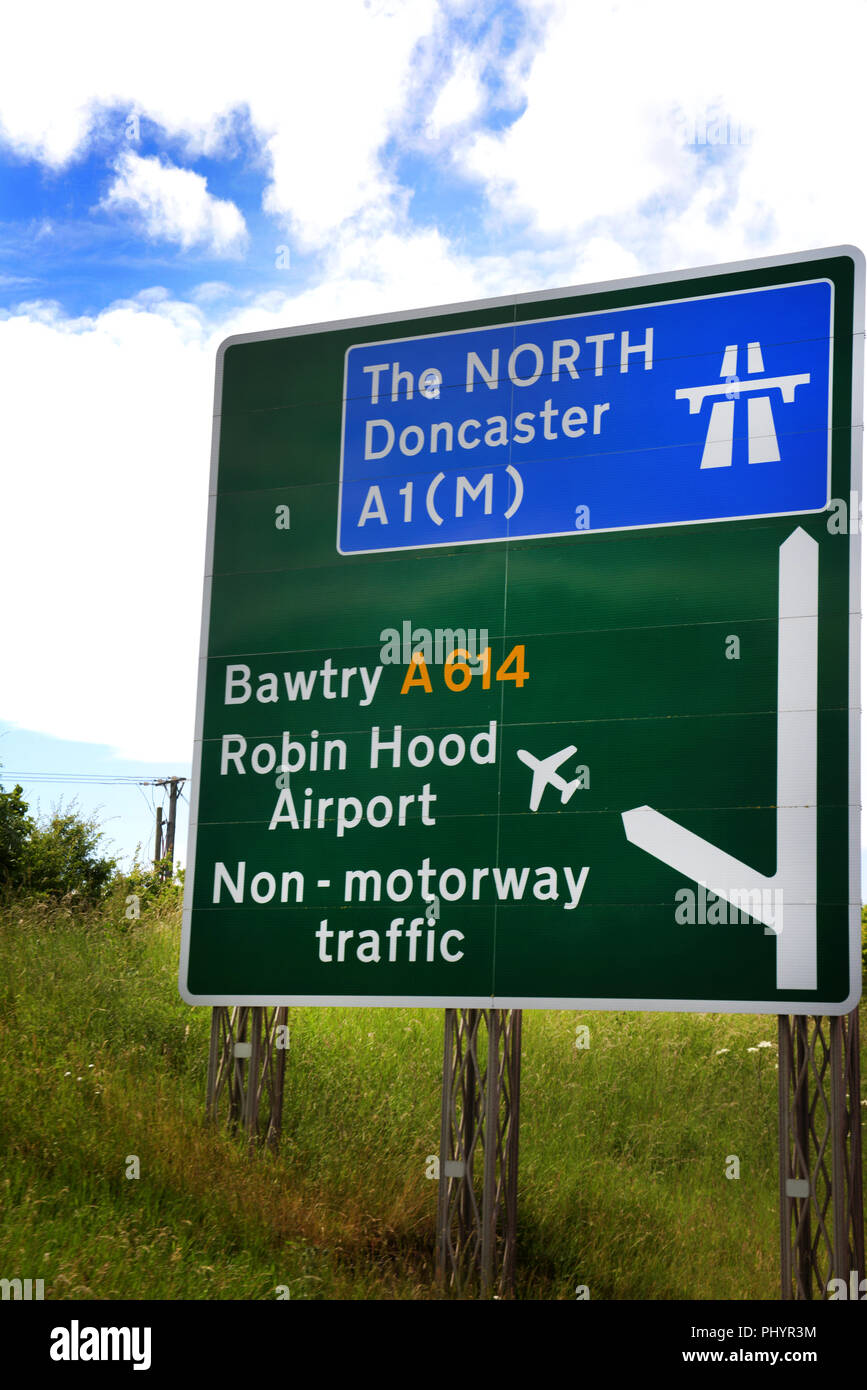 A614 road to Bawtry and Doncaster Sheffield Airport Robin Hood Airport