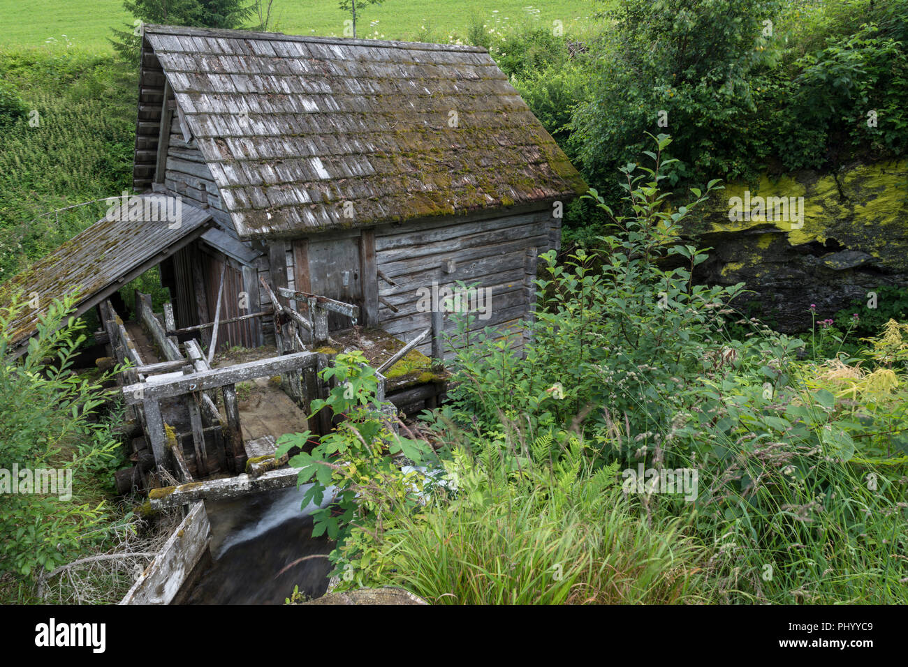 Historical Building, Old Mill, Untertal, Schladming, Styria, Austria Stock Photo