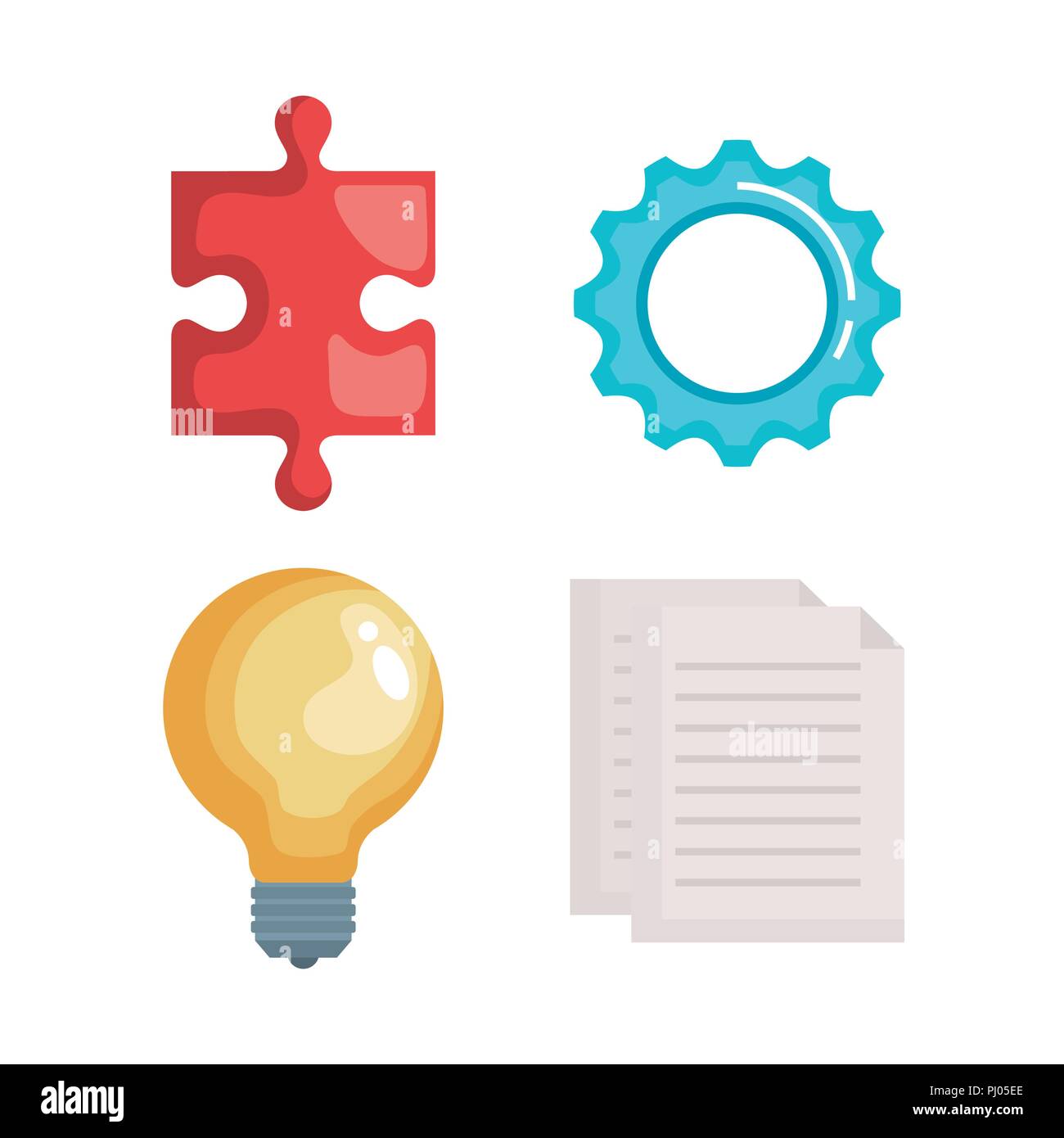 business teamwork set icons Stock Vector