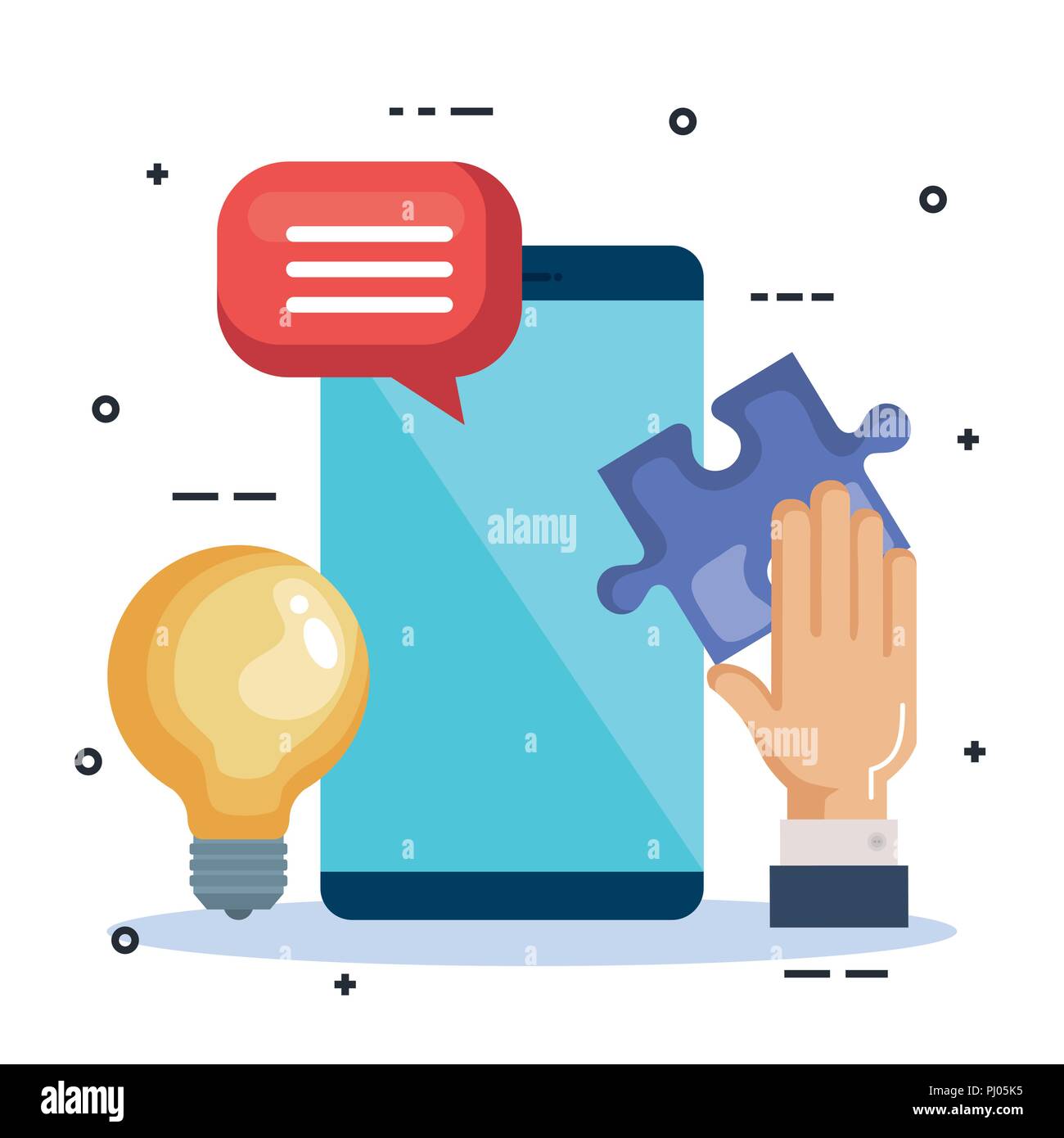 smartphone with teamwork icons Stock Vector Image & Art - Alamy