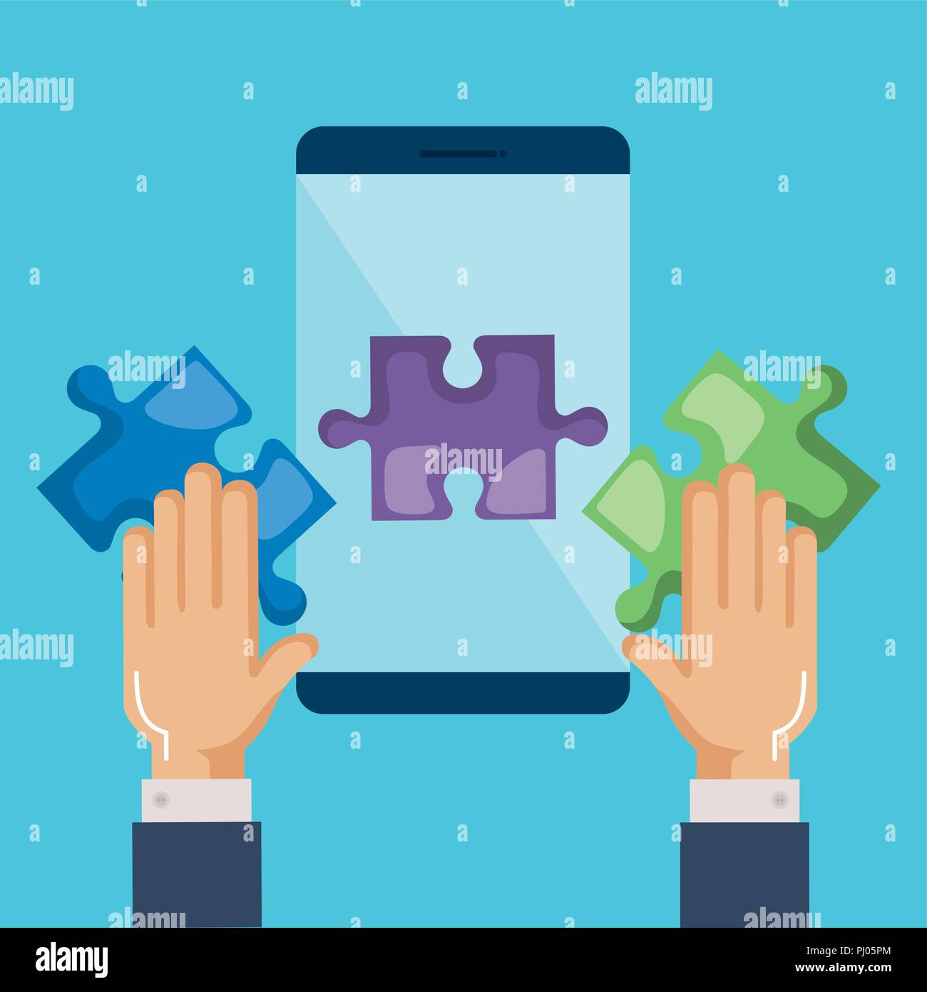 smartphone with teamwork icons Stock Vector Image & Art - Alamy