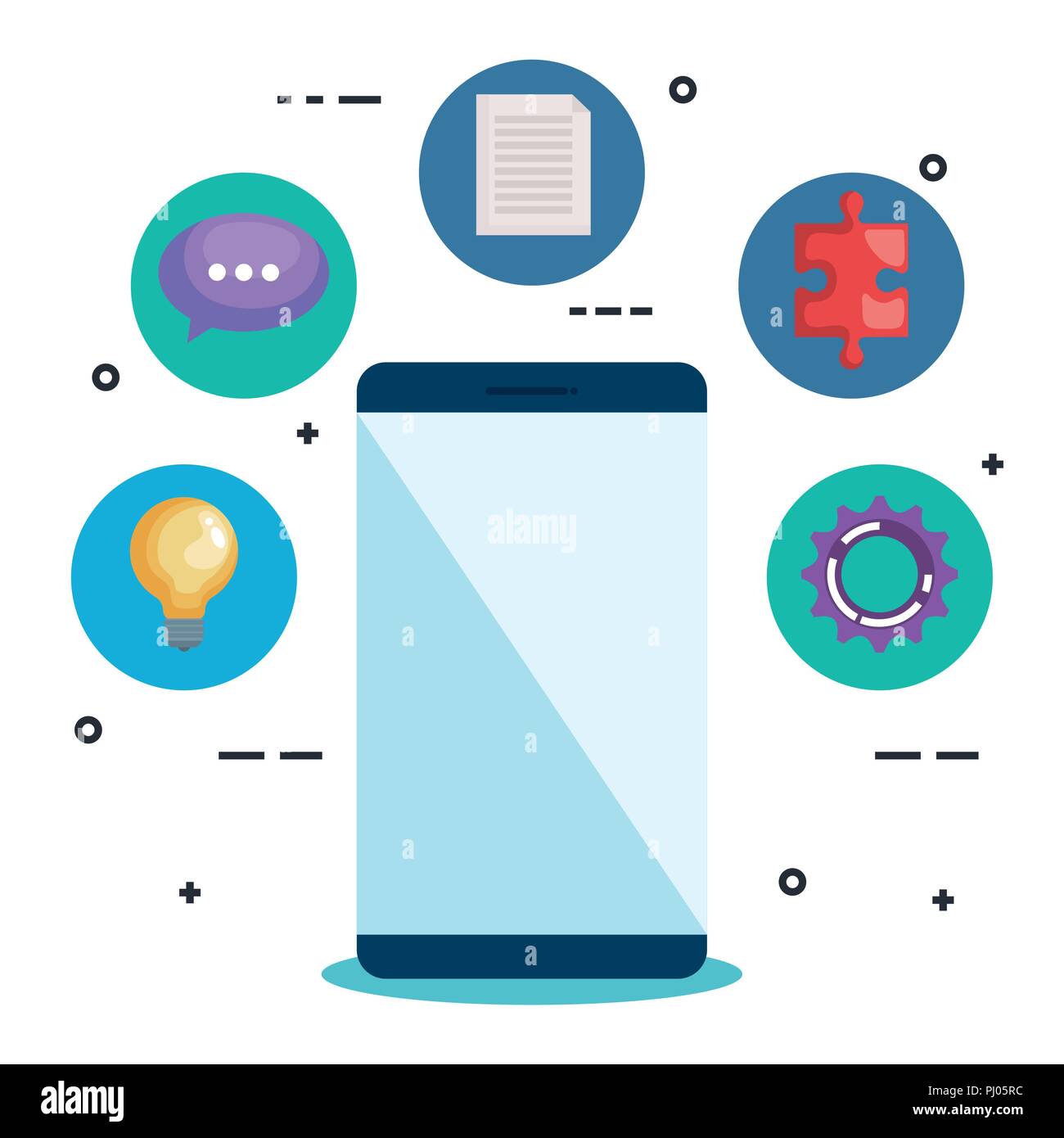 smartphone with teamwork icons Stock Vector Image & Art - Alamy