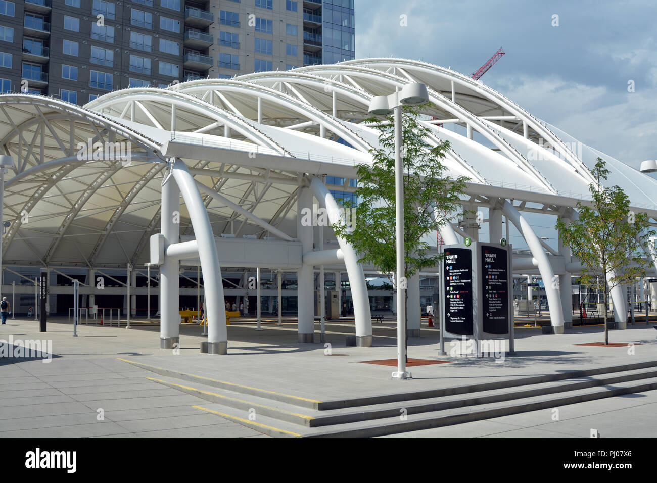 The pavillion at the new transportation hub at the historic Denver 