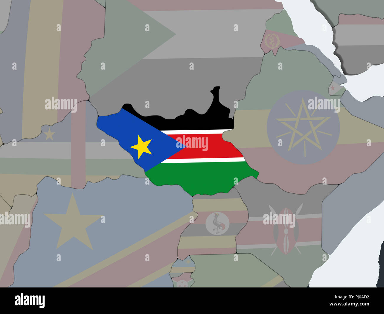 Map south sudan embedded hi-res stock photography and images - Alamy