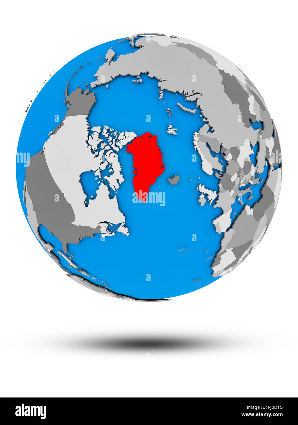 Greenland On A Globe Greenland Political Map Cut Out Stock Images & Pictures - Alamy
