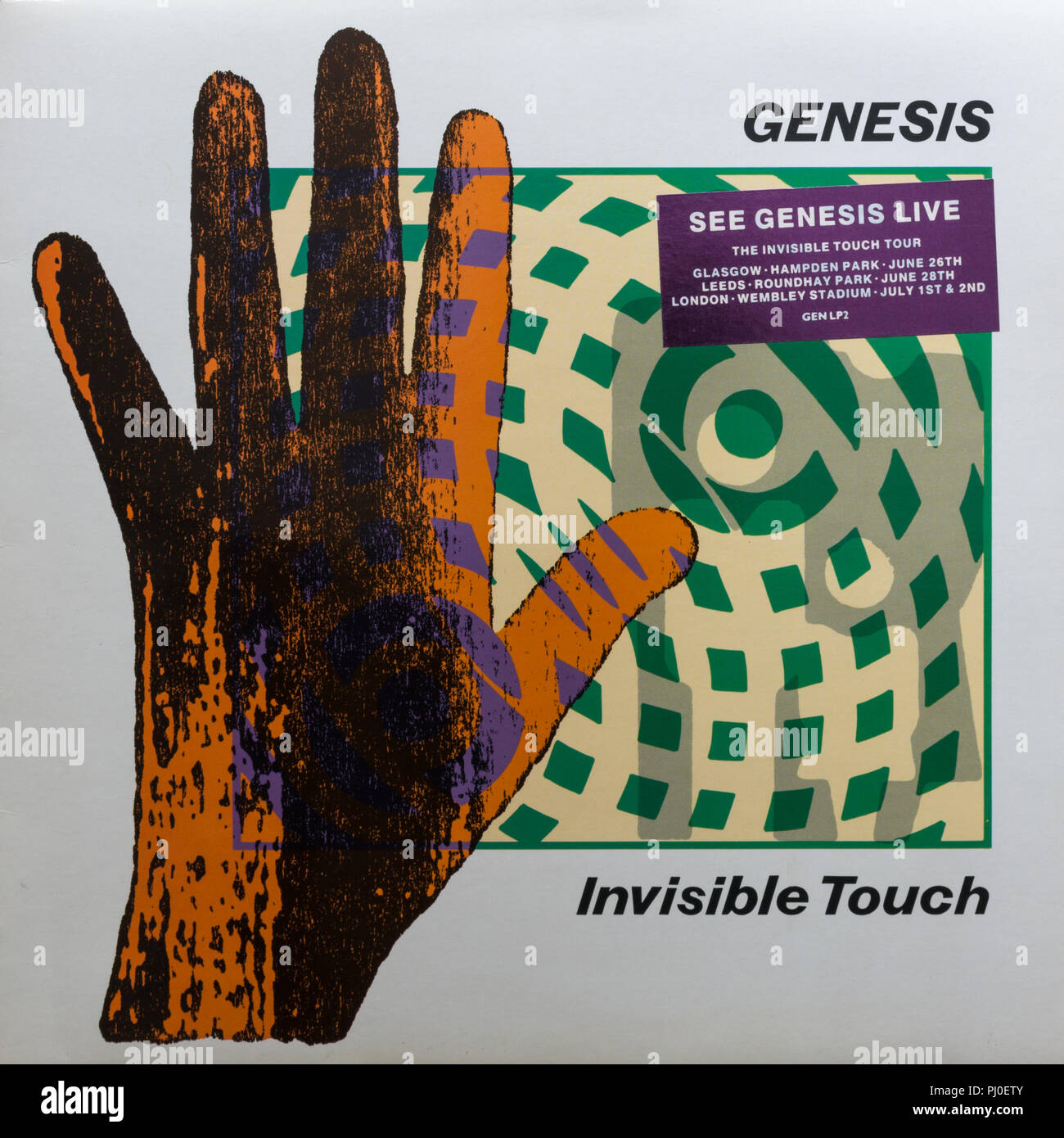 Genesis Invisible Touch album cover Stock Photo
