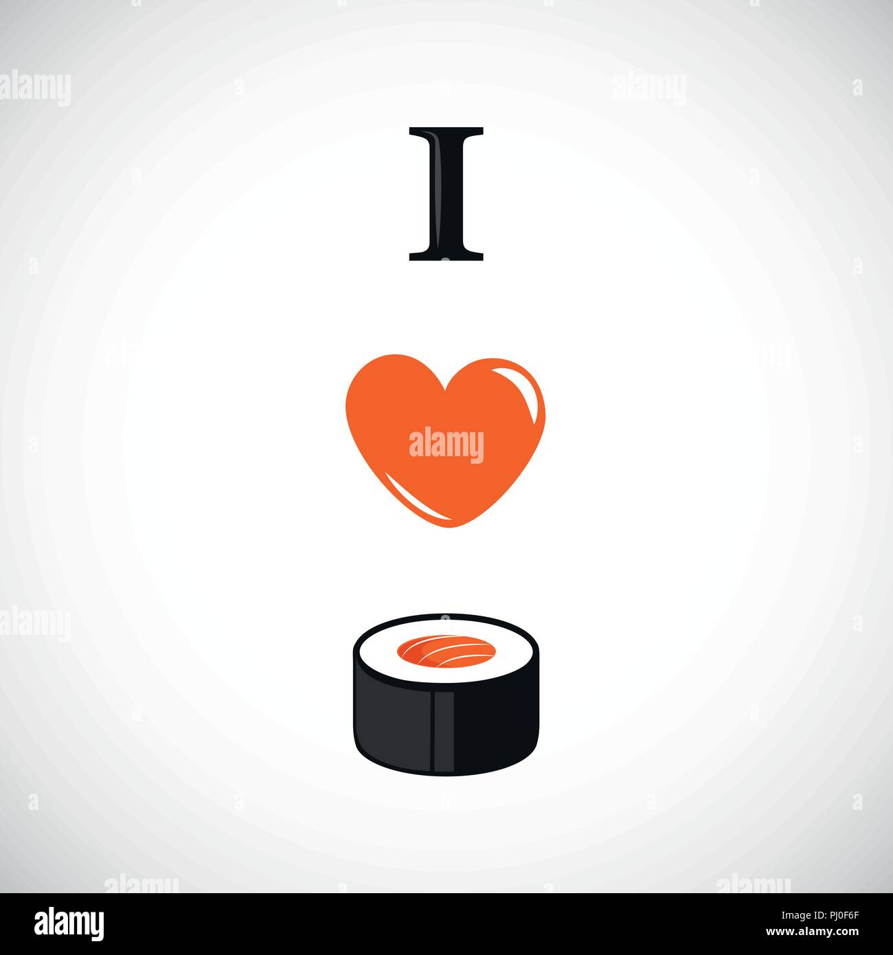 I love sushi with salmon heart design vector illustration EPS10 Stock Vector