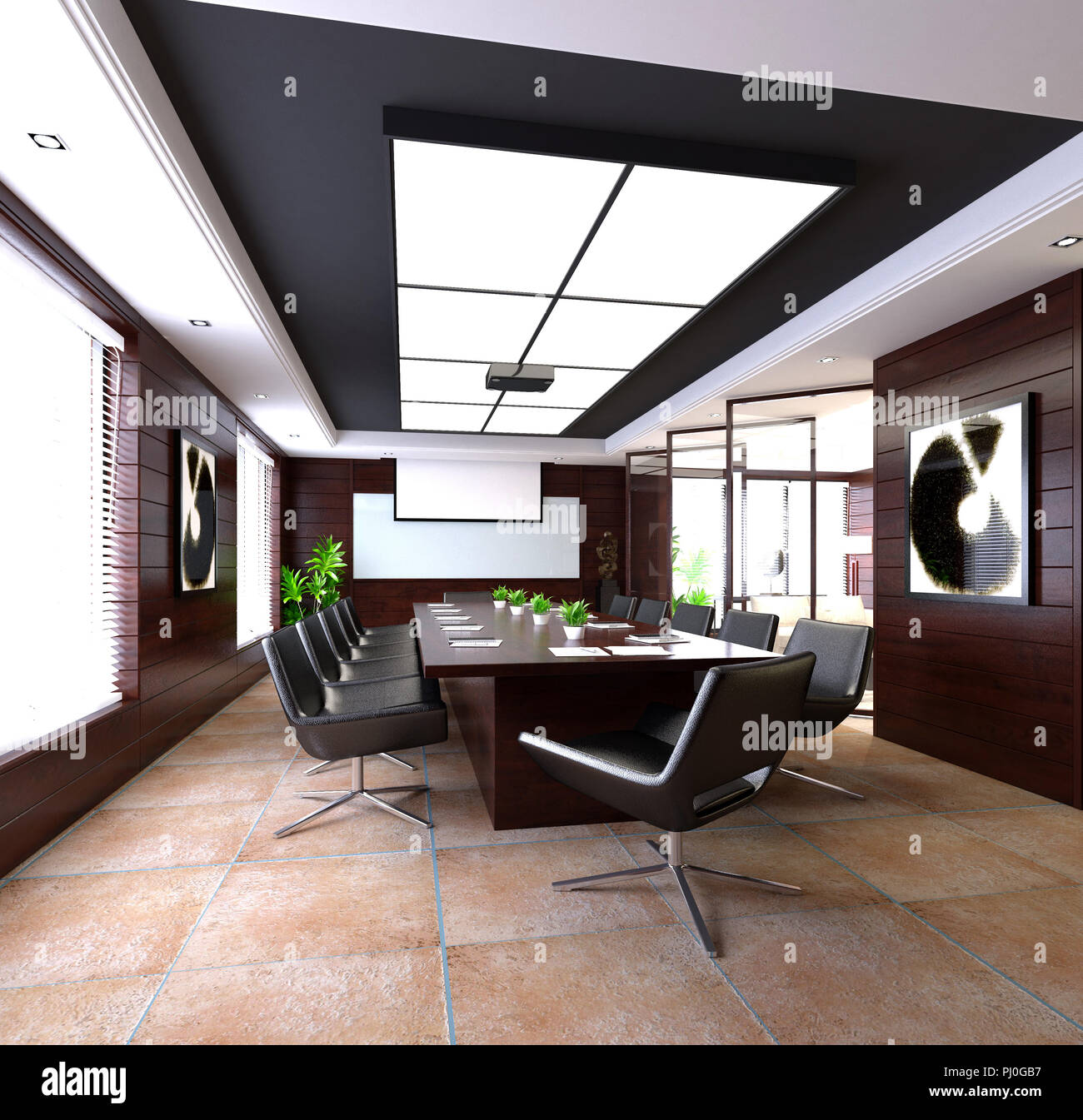 3d render of business work space Stock Photo