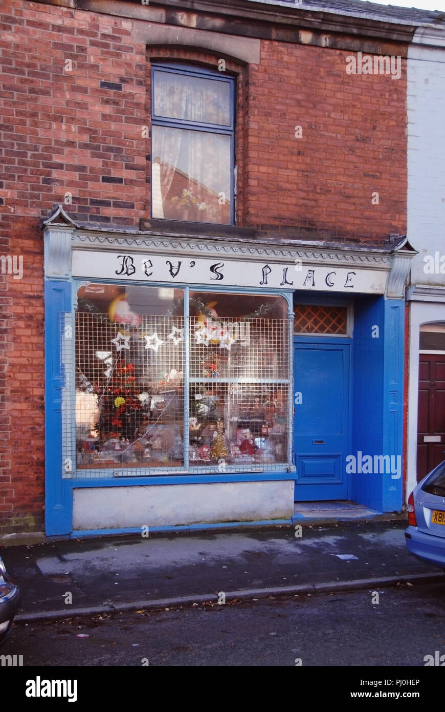 Small local shop called Bev's Place selling a variety of items in