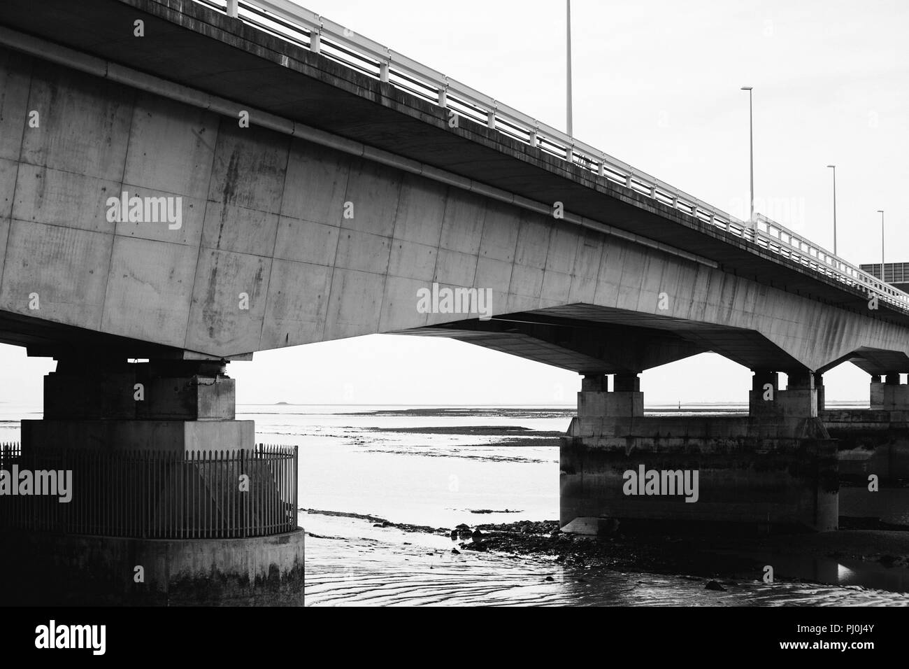 The Prince of Wales Bridge (Second Severn Crossing near the Severn Bridge) looking over the