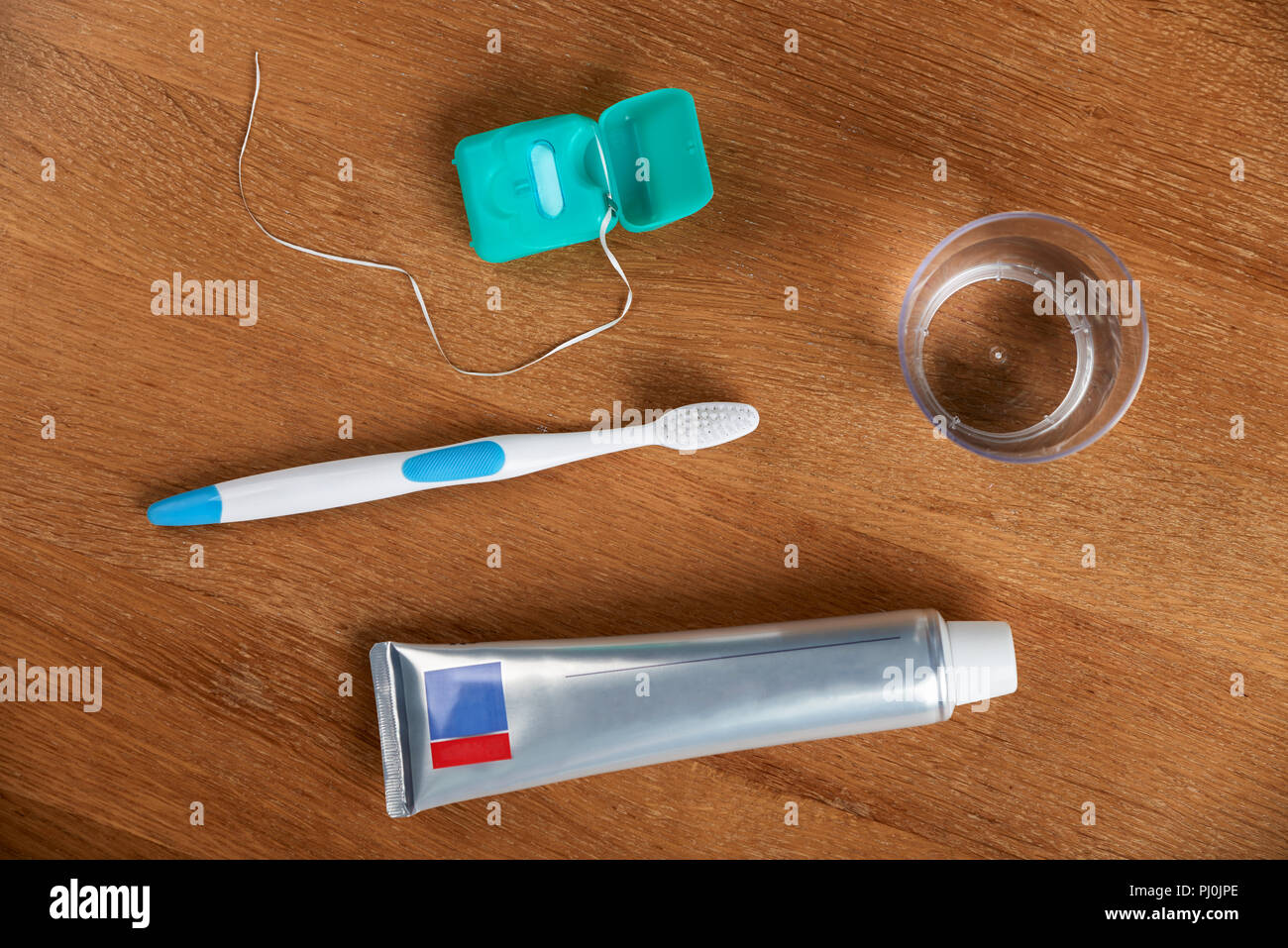 Toothbrush dental floss toothpaste hires stock photography and images