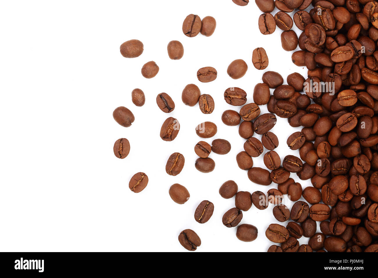 Coffee beans isolated on white background with copy space for your text ...