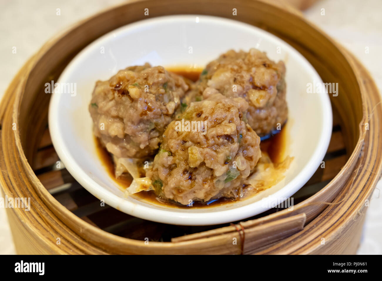 Steamed Beef Balls with Bean Curd Sheet Stock Photo Alamy