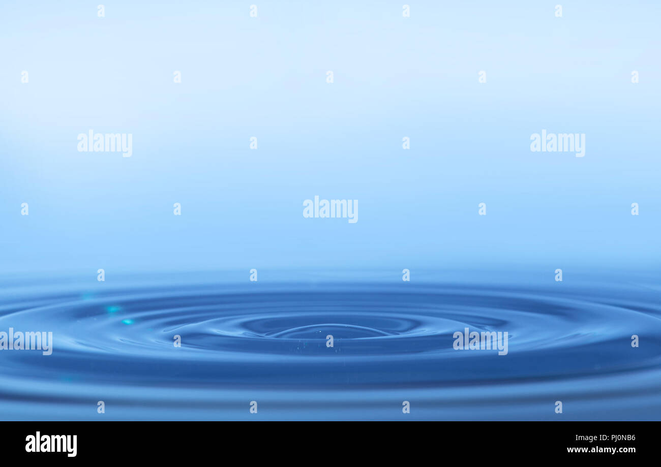 blue rings on a water surface Stock Photo