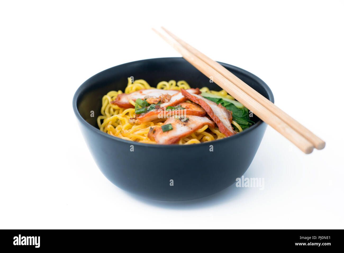 Yellow Noodle With Pork Thailand Street Food Stock Photo