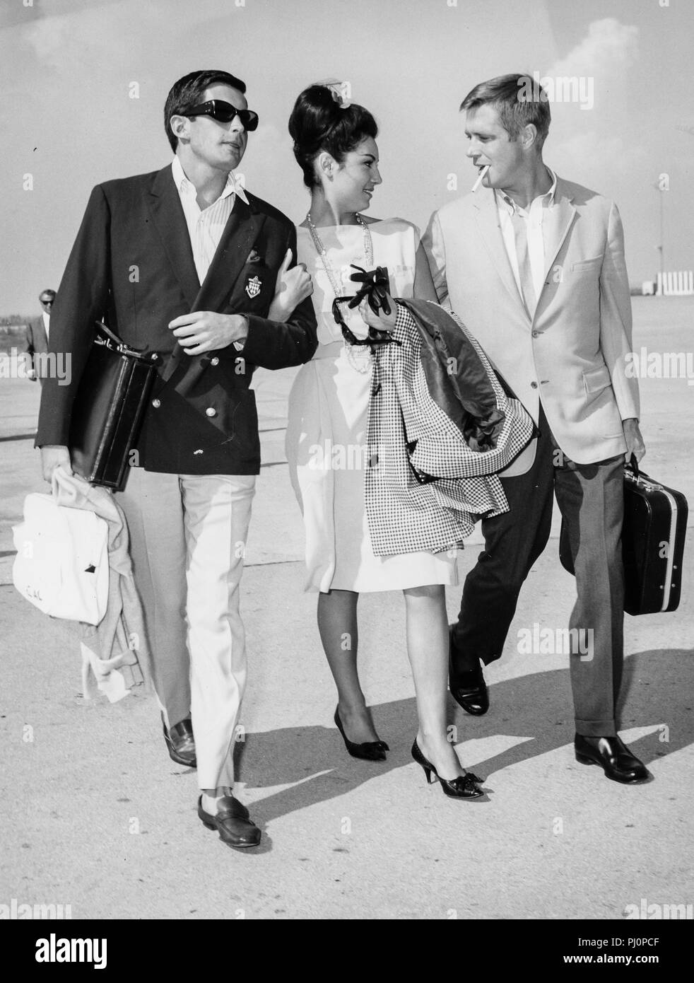george hamilton, george peppard, rosanna schiaffino, rome 1962 Stock Photo