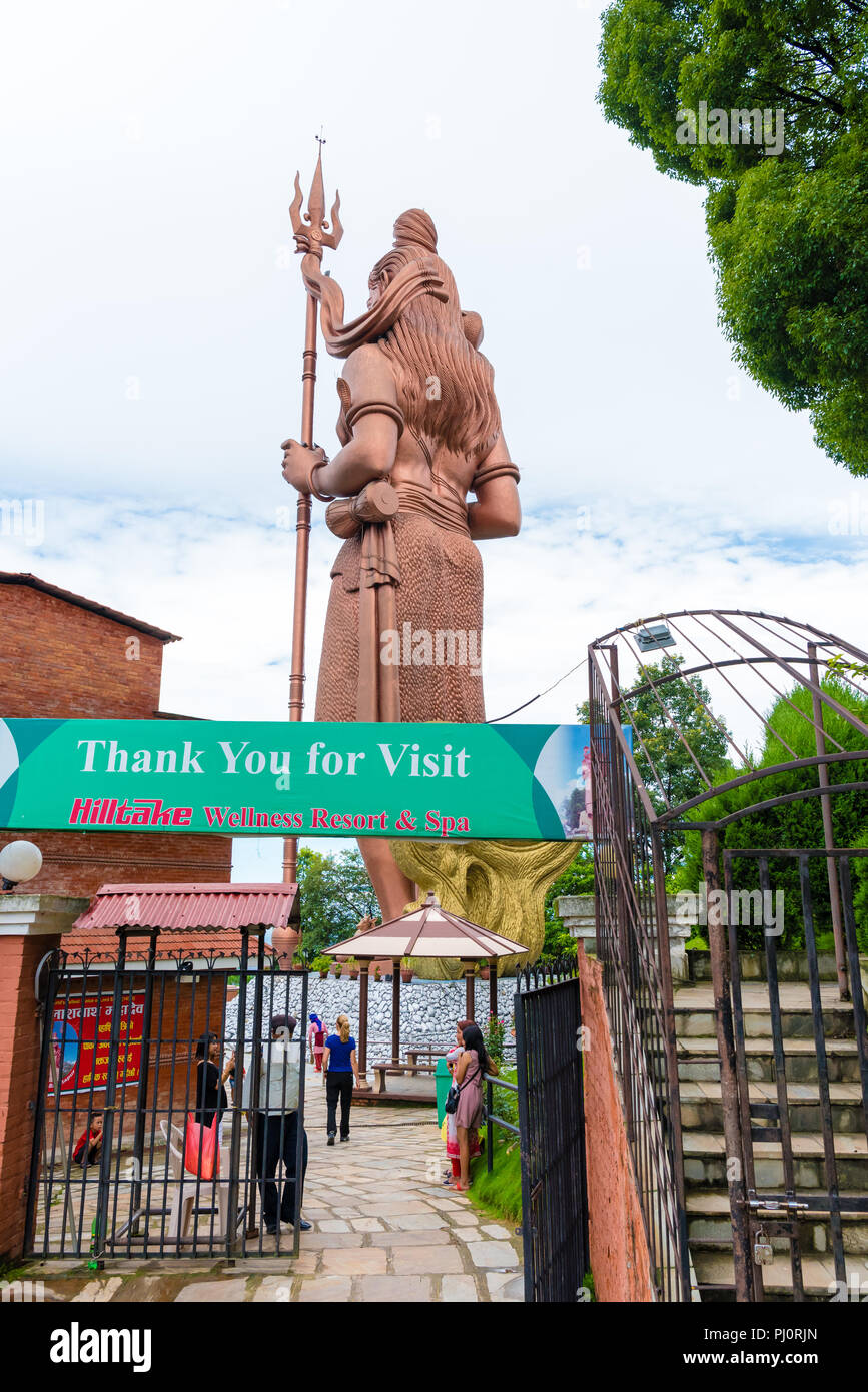 Sanga, Nepal July 16, 2018 Kailashnath Mahadev Statue is the world