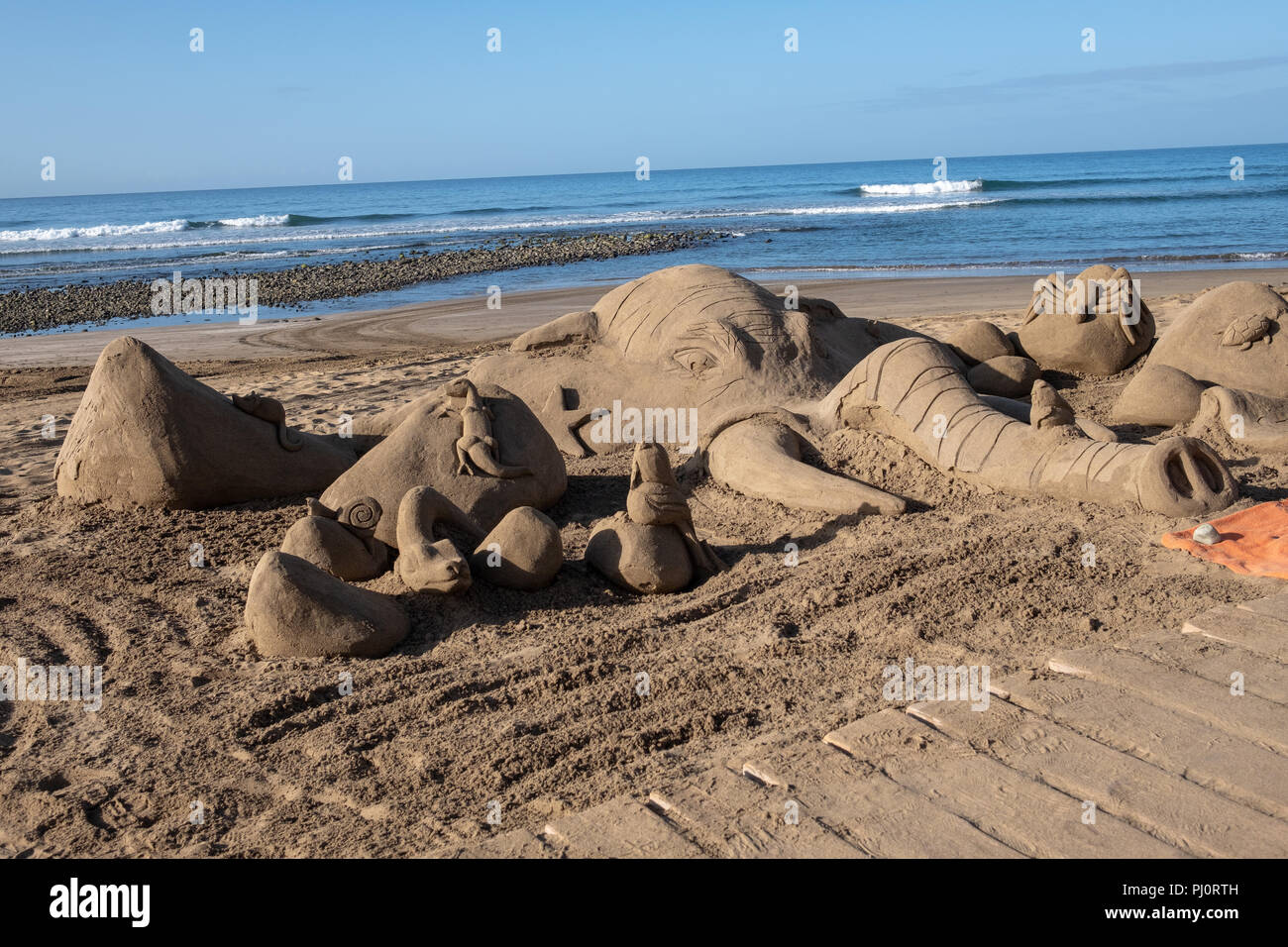 Sand Sculptures at the Beach Stock Photo - Alamy