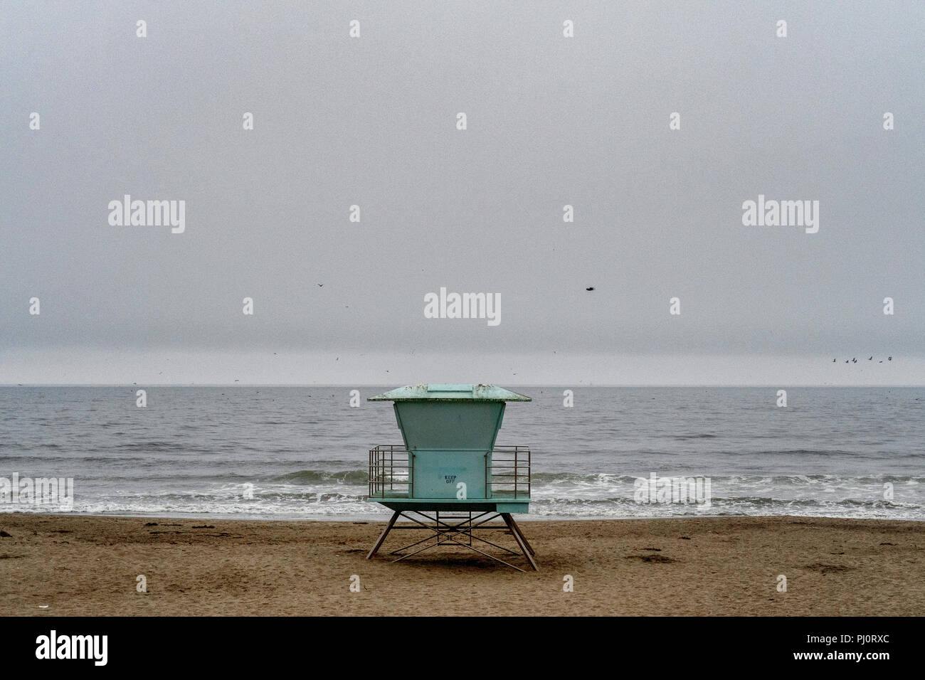 A lifeguard station on Stinson beach near Point Reyes national seashore
