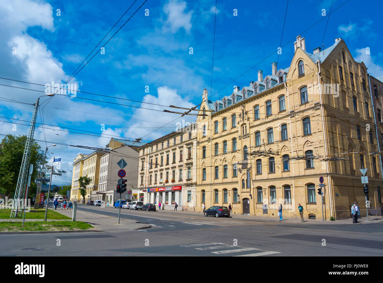 Gogola iela, Maskavas forstate, Riga, Latvia Stock Photo