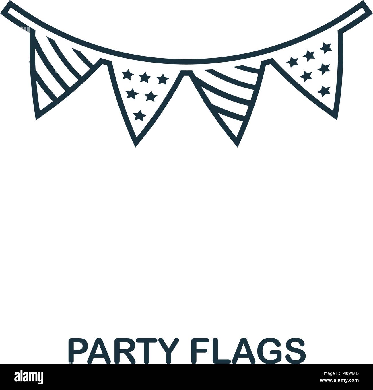 Party Flags outline icon. Simple element illustration. Party Flags icon
