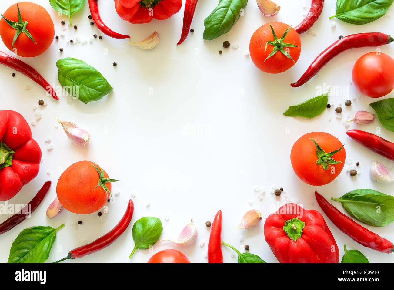 Pizza Ingredients Pattern Colorful pizza ingredients pattern made of tomatoes, pepper, chilli ...