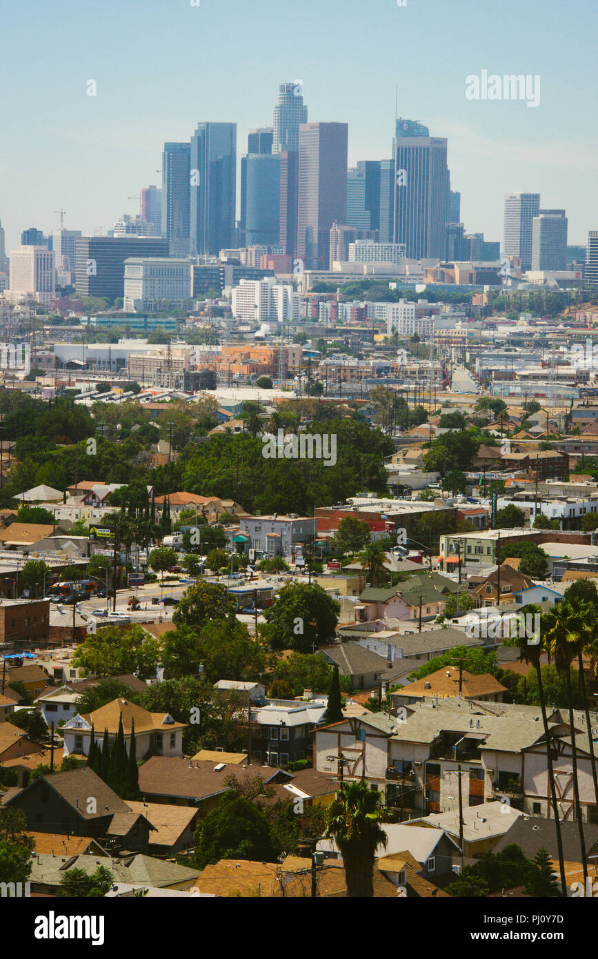 Aerial view of Downtown Los Angeles Stock Photo