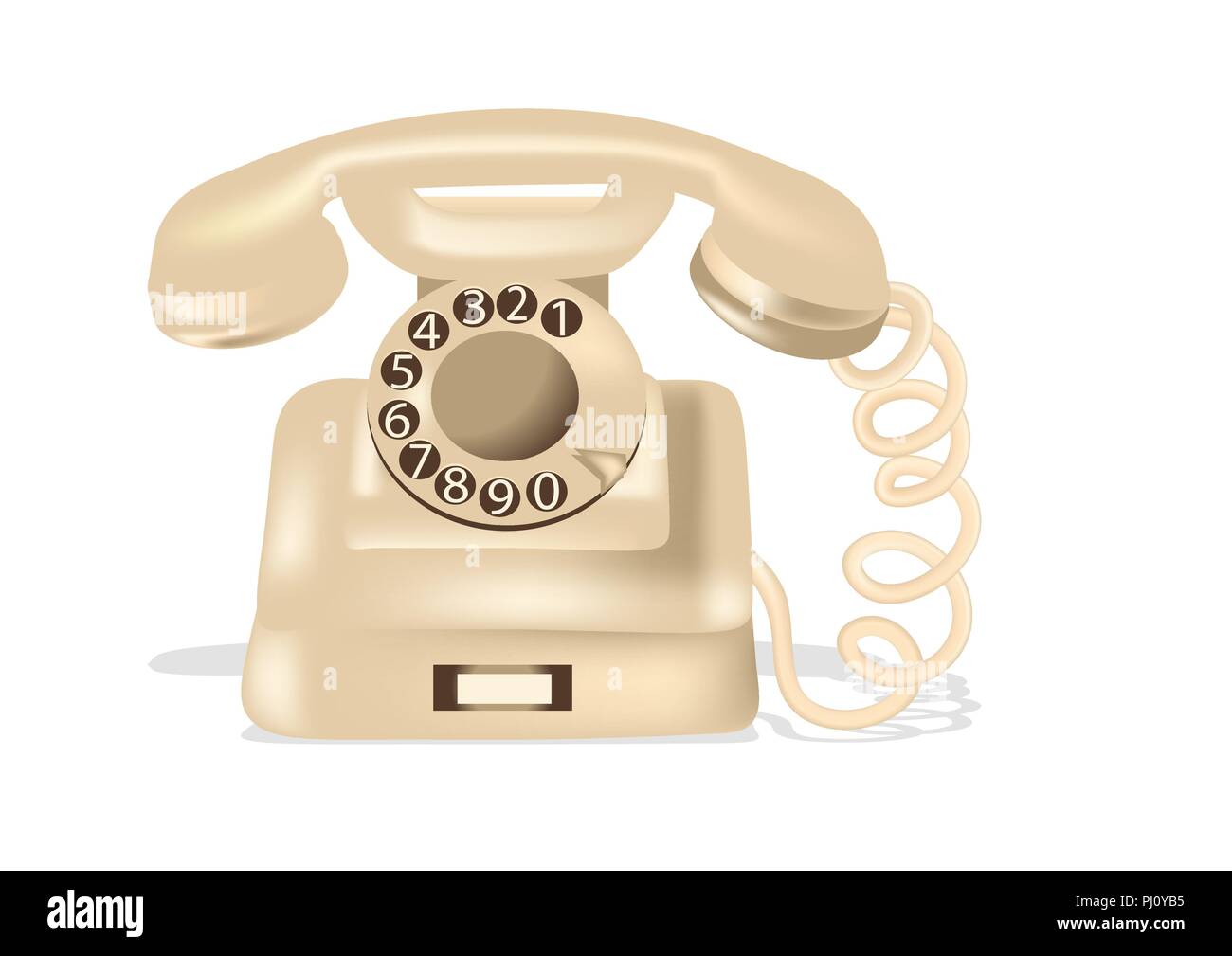 rotary dial telephone isolated on white background Stock Vector