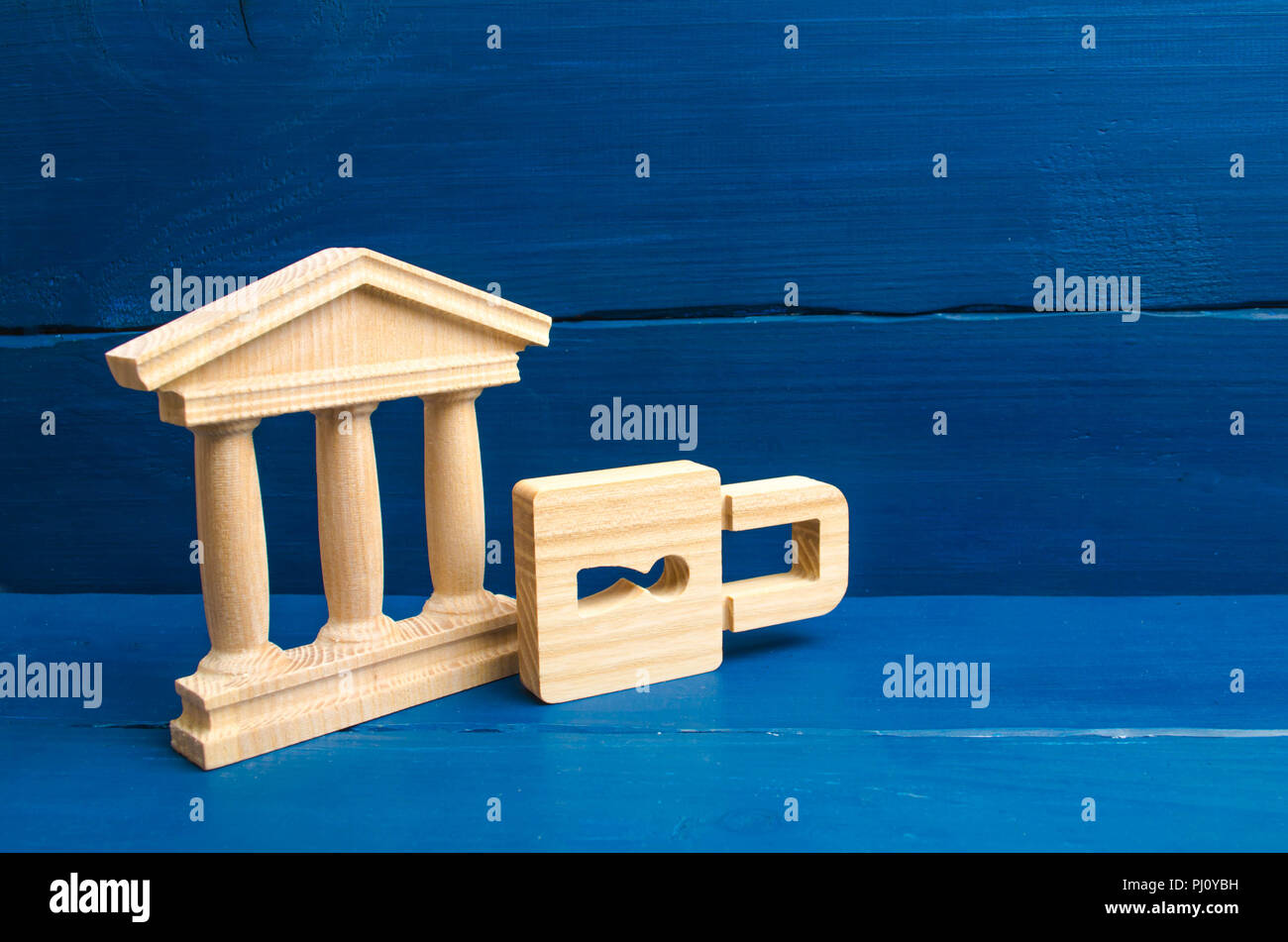 Lock Control Monuments An ancient building and a lock. The concept of preserving monuments of ...