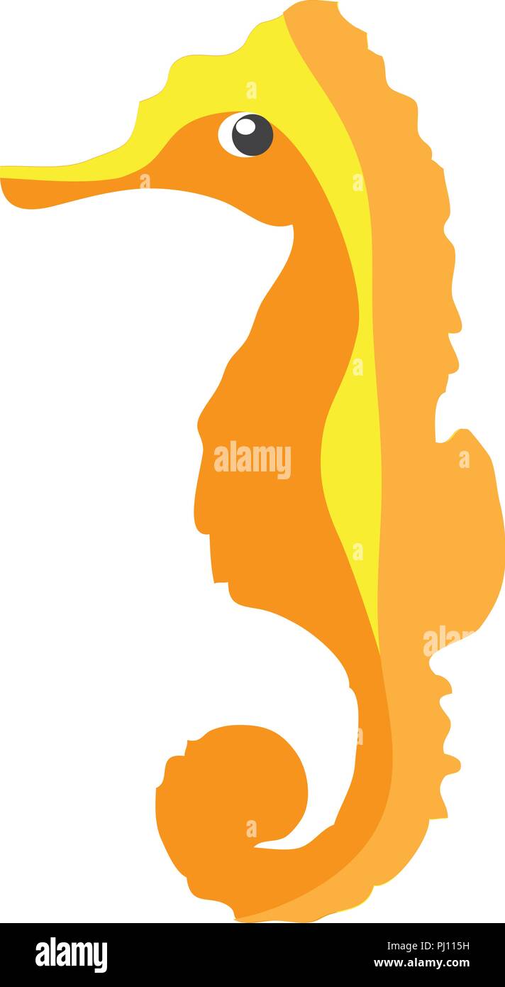 vector illustration of a cute cartoon seahorse isolated on white ...