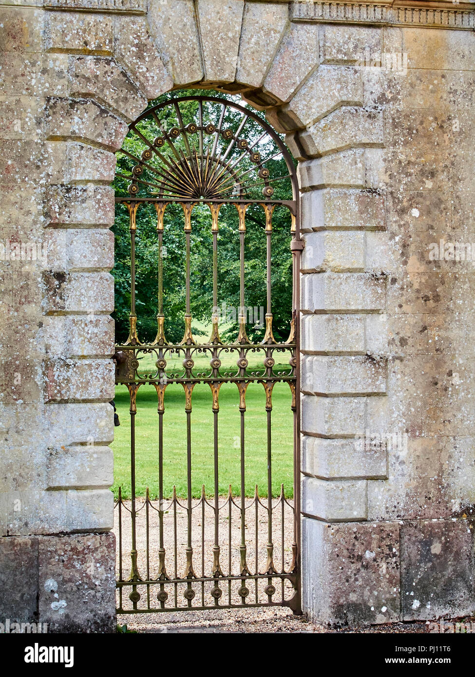 Stone gatehouse in Wiltshire, England, UK. Stock Photo