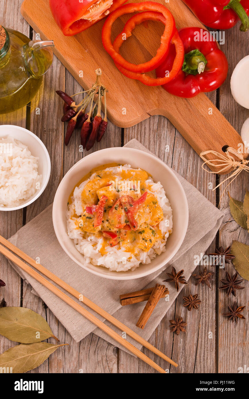Red thai curry Stock Photo - Alamy