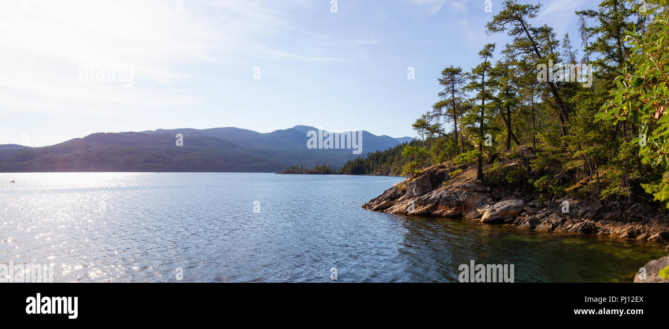 Beautiful landscape picture of Sechelt Inlet during a vibrant sunny summer day. Taken in Sunshine Coast, BC, Canada. Stock Photo