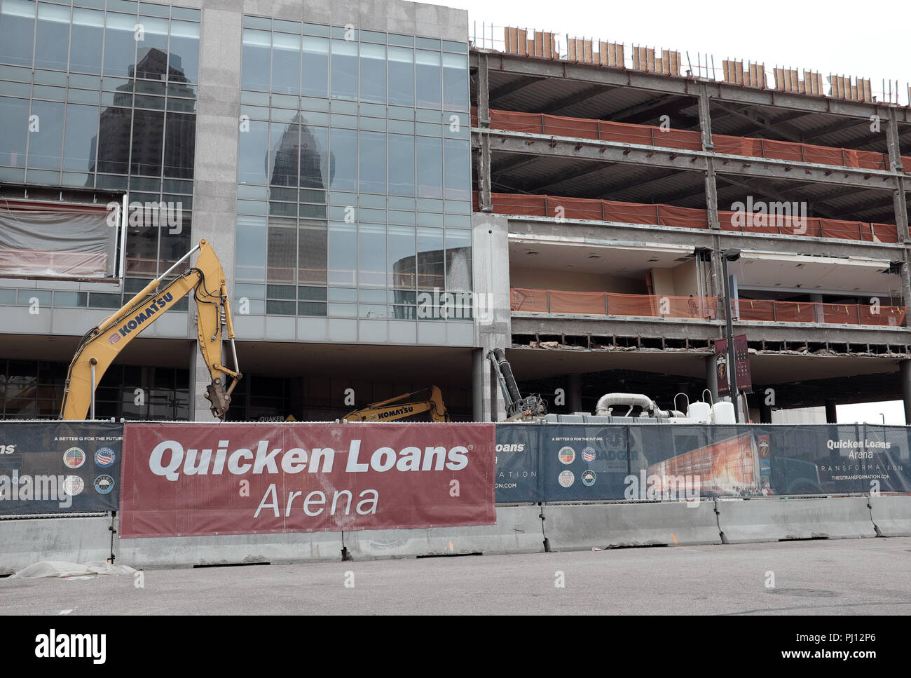 Quicken Loans Arena, the official home of the Cleveland Cavaliers, sees major renovations to the 24-year old property in downtown Cleveland, Ohio, USA Stock Photo