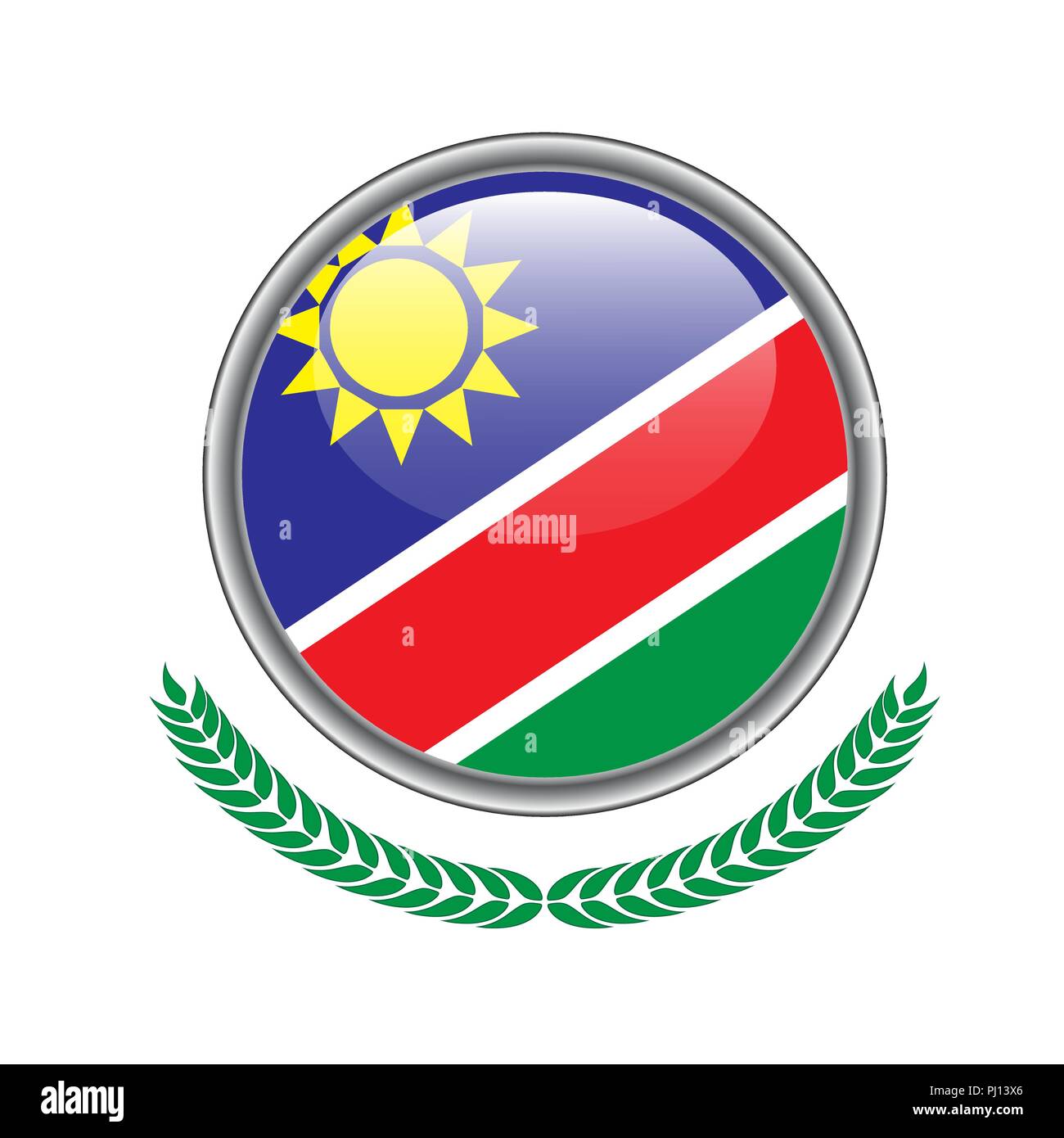 Namibia Flag Button Namibia Flag Icon Vector Illustration Of Namibia