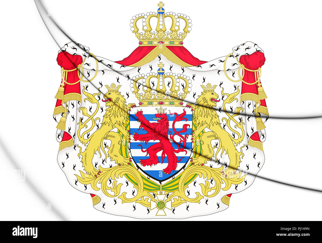 3D Luxembourg coat of arms. 3D Illustration. Stock Photo