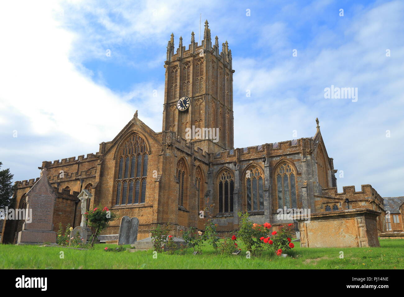 Church of St Mary known as The Minster in town of Ilminster, Somerset designated by English Heritage as a Grade I listed building. Stock Photo