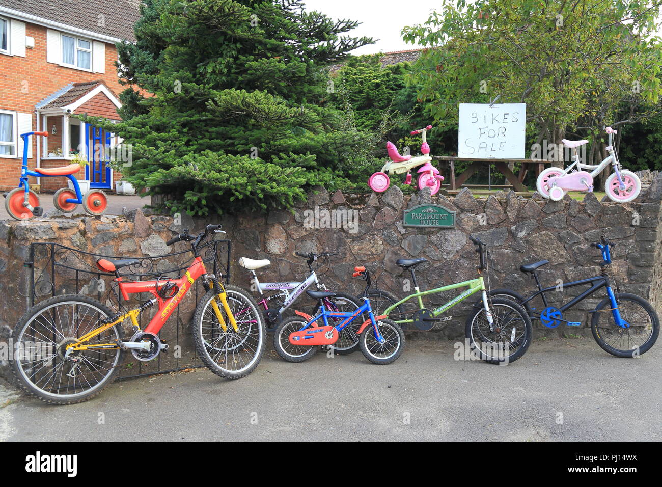 Bicycles for sale hi-res stock 