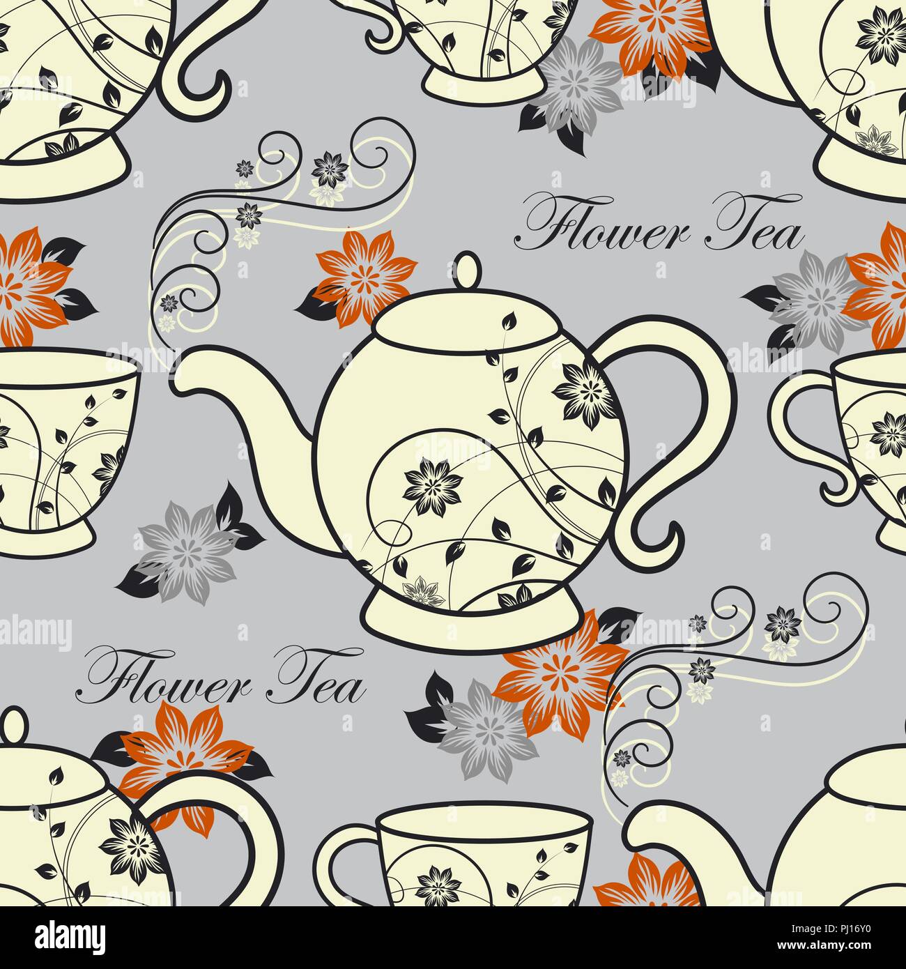 Vector Seamless Pattern With Tea And Coffee Cups - Background In Vintage  Style Royalty Free SVG, Cliparts, Vectors, and Stock Illustration. Image  19689427.