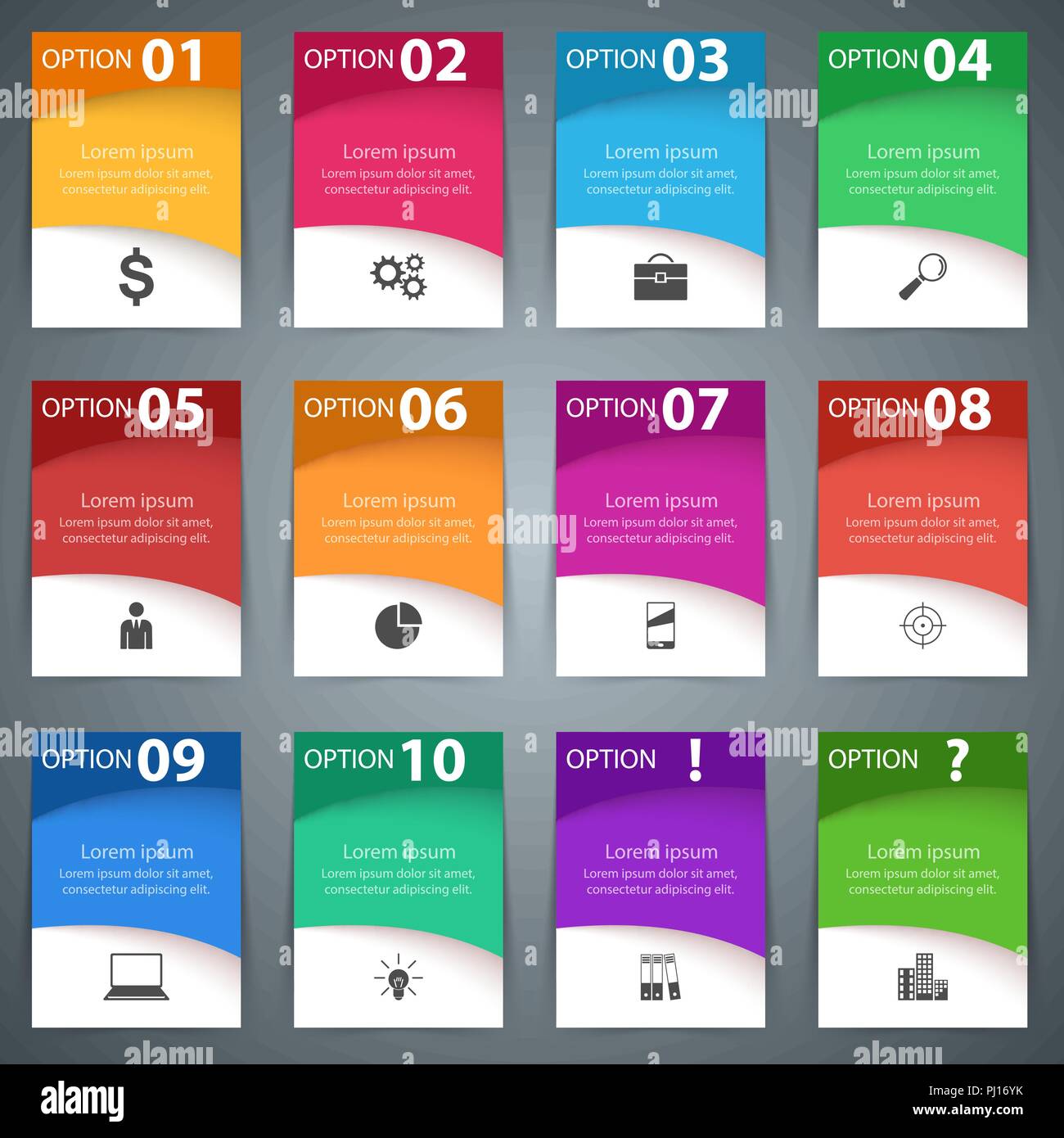 Set 10 items and two bonus. Business Infographics origami style Stock ...