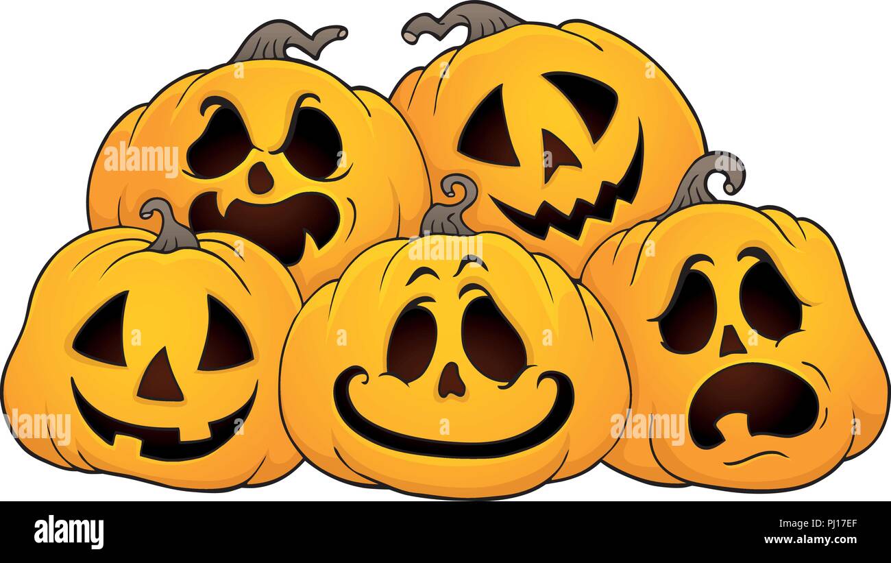 Pile of Halloween pumpkins theme 1 - eps10 vector illustration Stock ...