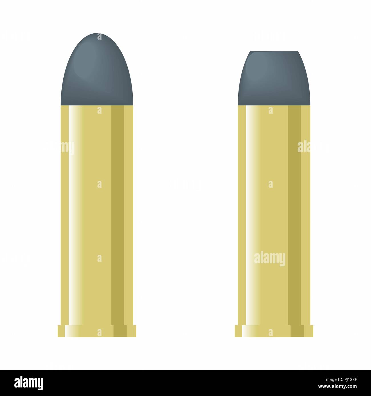 Colorful illustration of isolated bullets on white background Stock Vector