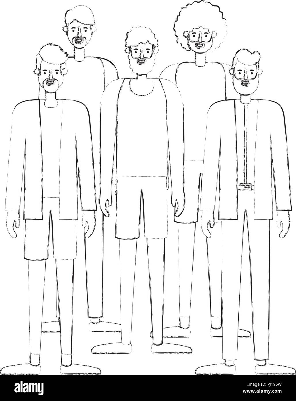 group of men characters Stock Vector Image & Art - Alamy