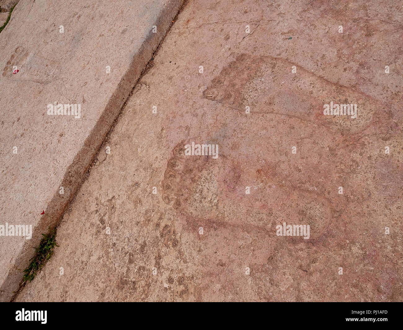 Remains of Syro-Hittite Ain Dara temple (1300 - 740 BC) are located in northern Syria, 67 kilometers northwest of Aleppo near the Turkish border. Stock Photo