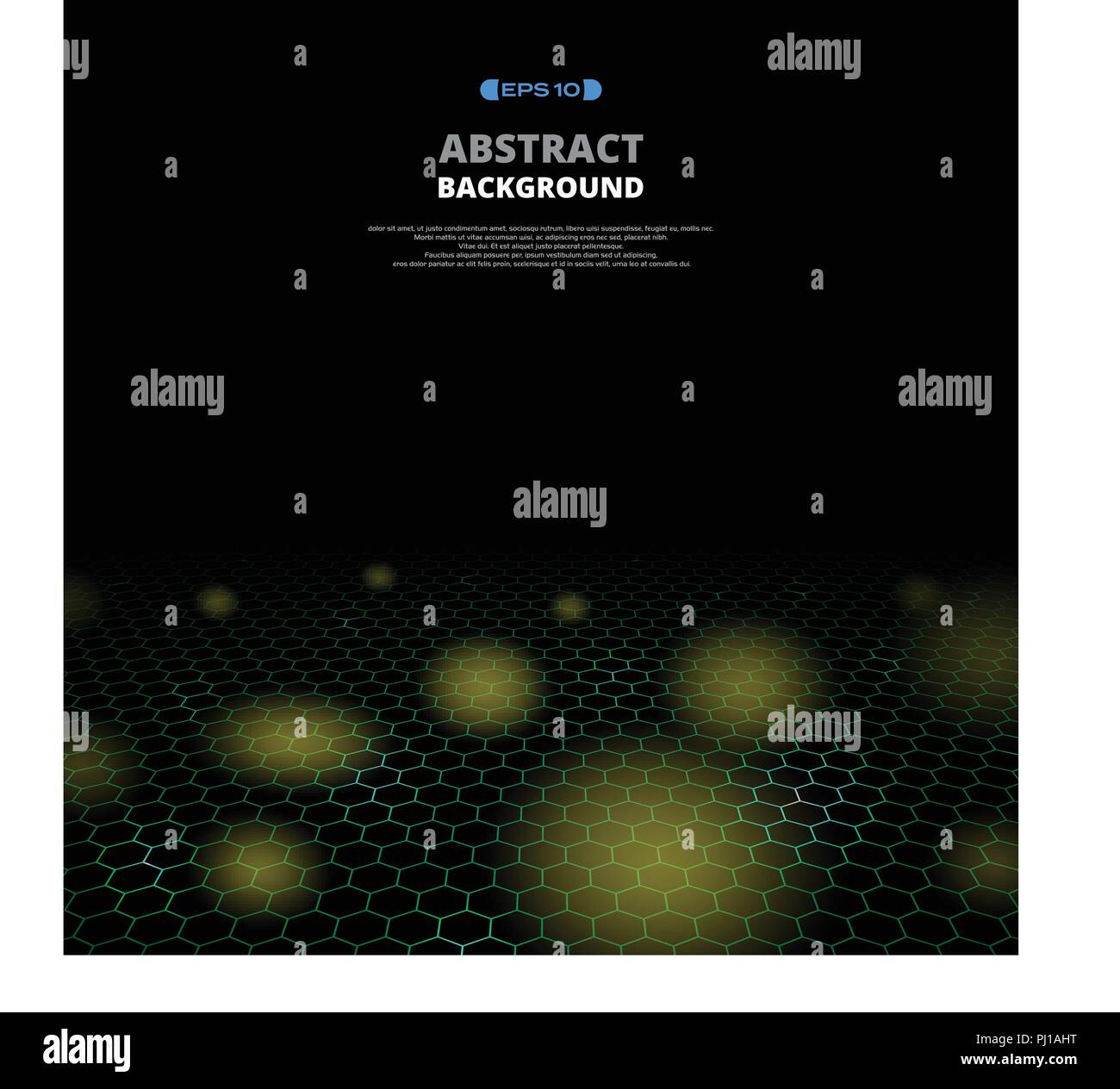 Abstract of dot light pattern on technology green pentagon pattern  background, illustration vector eps10 Stock Vector